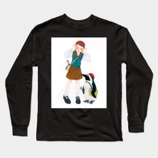 画家ペンギンとみならいガール Long Sleeve T-Shirt